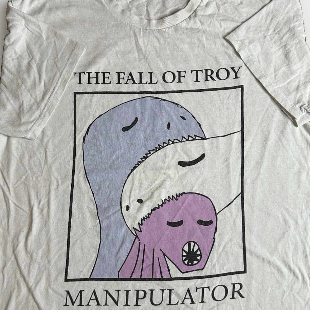 Vintage Fall of Troy Band Shirt Mens Large White Manipulator Post Mathcore Y2K